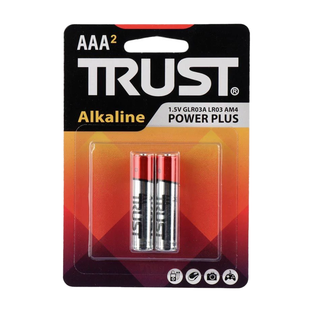 باتری نیم قلمی تراست 2 Trust Alkaline AAA دو عددی