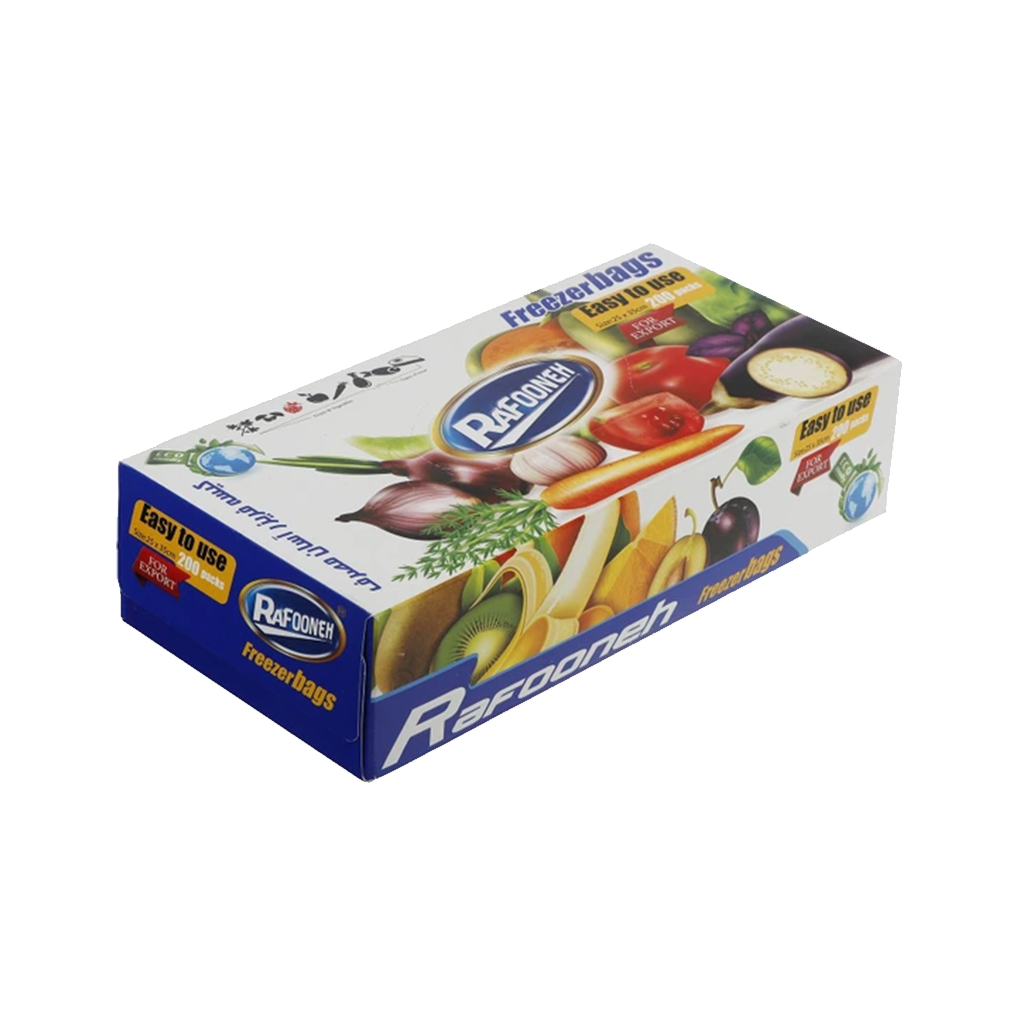 رافونه کیسه فریزر آسان مصرف جعبه ای 200 عددی