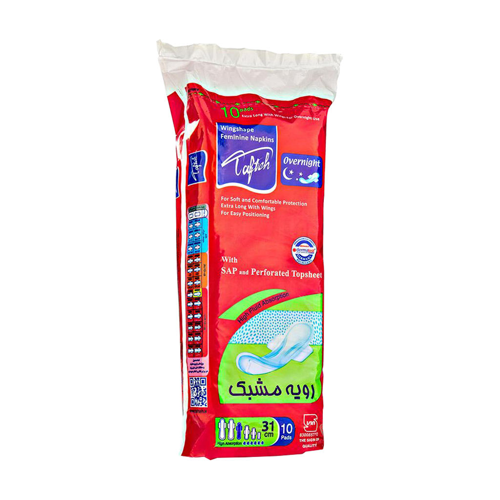 تافته نواربهداشتی بالدار نازک رویه مشبک 10عددی