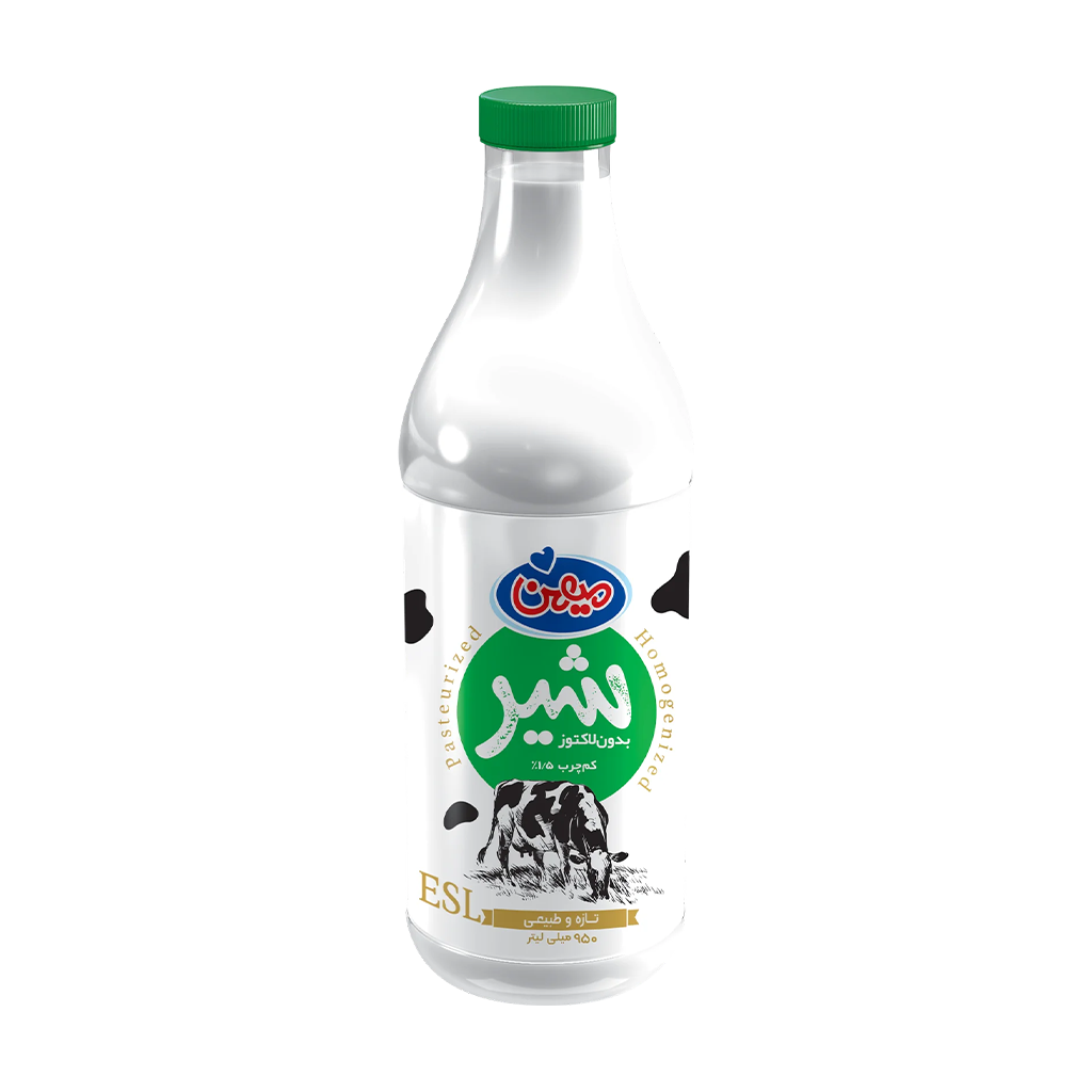 میهن شیر بطری بدون لاکتوز 950 میلی